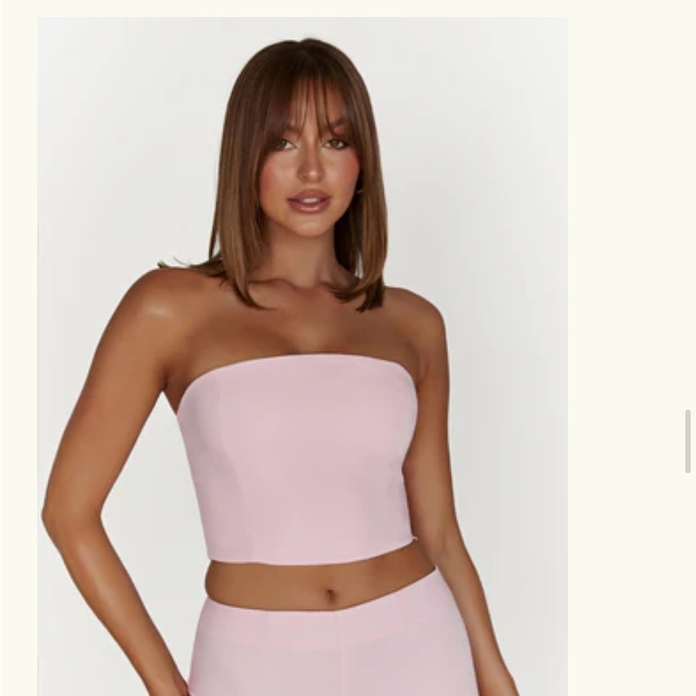 Meshki pink Strapless Tube Top